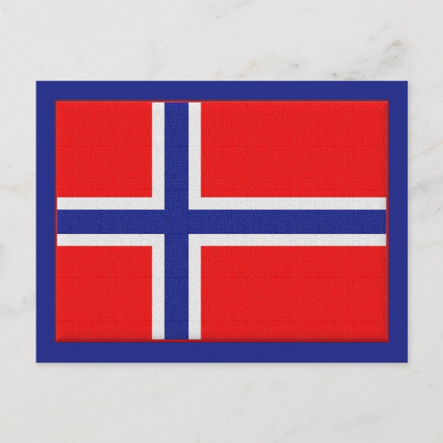 Cartão Postal Bandeira norueguesa (Frente)