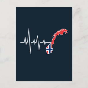 Cartão Postal Bandeira Norueguesa Bandeira da Noruega Norge Bati