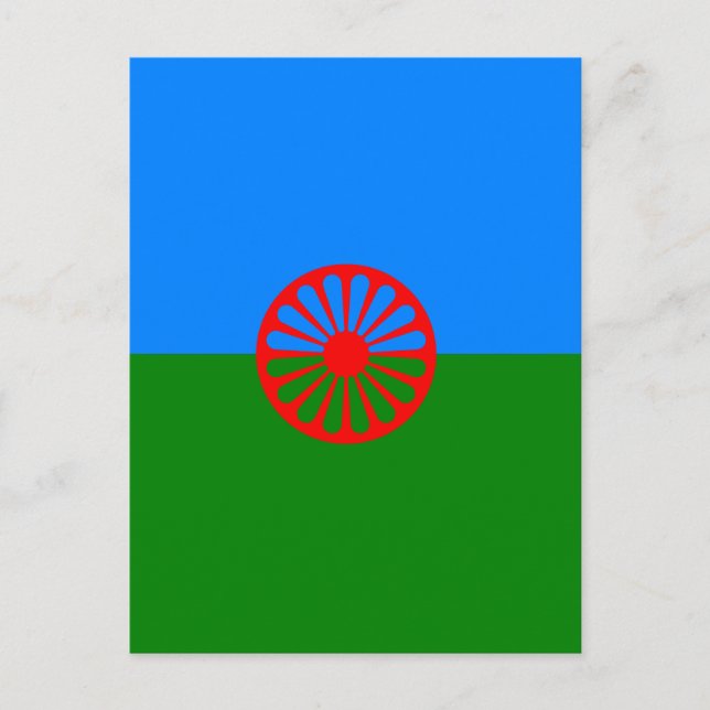 Cartão Postal Bandeira oficial romanichel (Frente)
