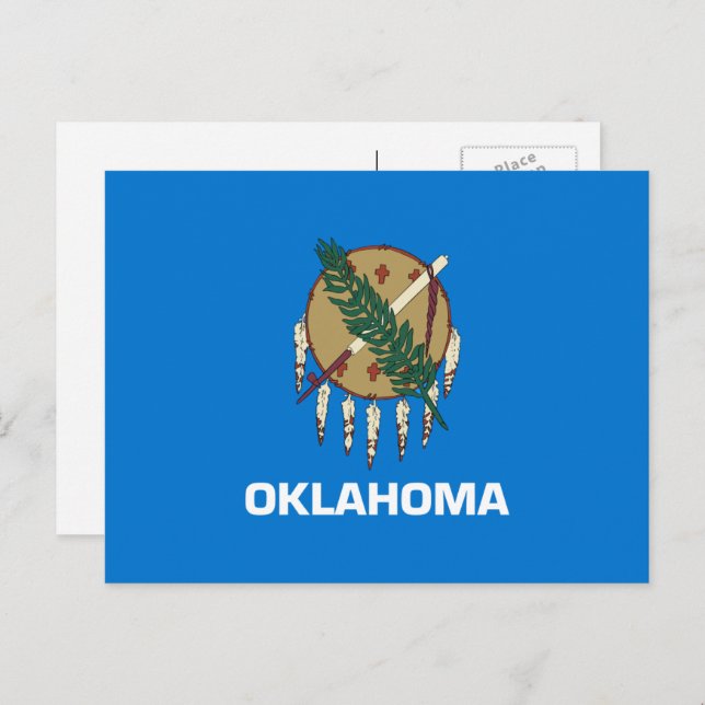 Cartão Postal Bandeira Oklahoman, Bandeira de Oklahoma (Frente/Verso)