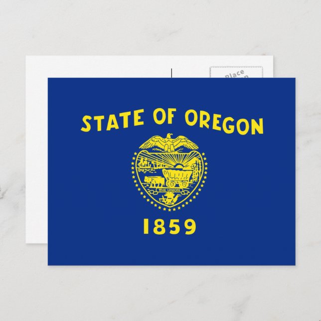 Cartão Postal Bandeira Oregoniana, Bandeira de Oregon (Frente/Verso)