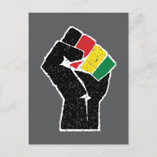Cartão Postal bandeira Pan-Africana Punho, história negra afro-a