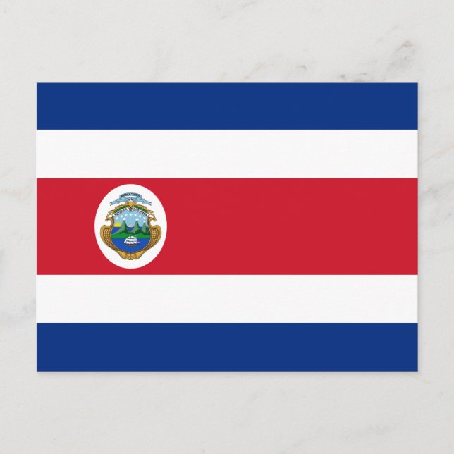 Cartão Postal Bandeira Patriótica da Costa Rica (Frente)