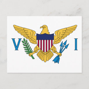 Cartão Postal Bandeira Patriótica das Ilhas Virgens Americanas