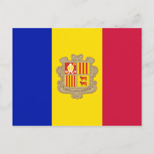 Cartão Postal Bandeira Patriótica de Andorra