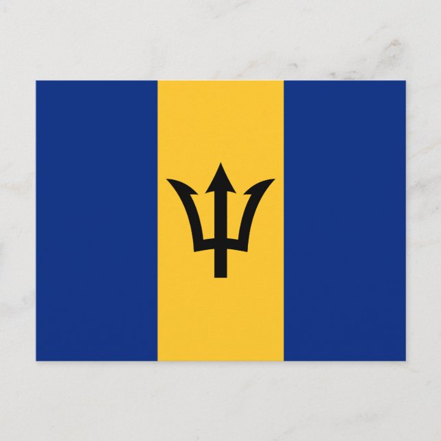 Cartão Postal Bandeira Patriótica de Barbados (Frente)