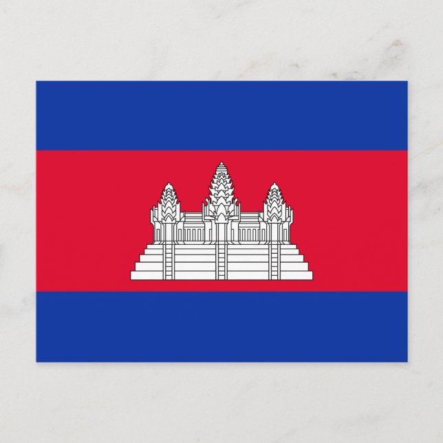 Cartão Postal Bandeira Patriótica do Camboja (Frente)