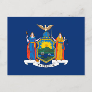 Cartão Postal Bandeira Patriótica do Estado de Nova Iorque