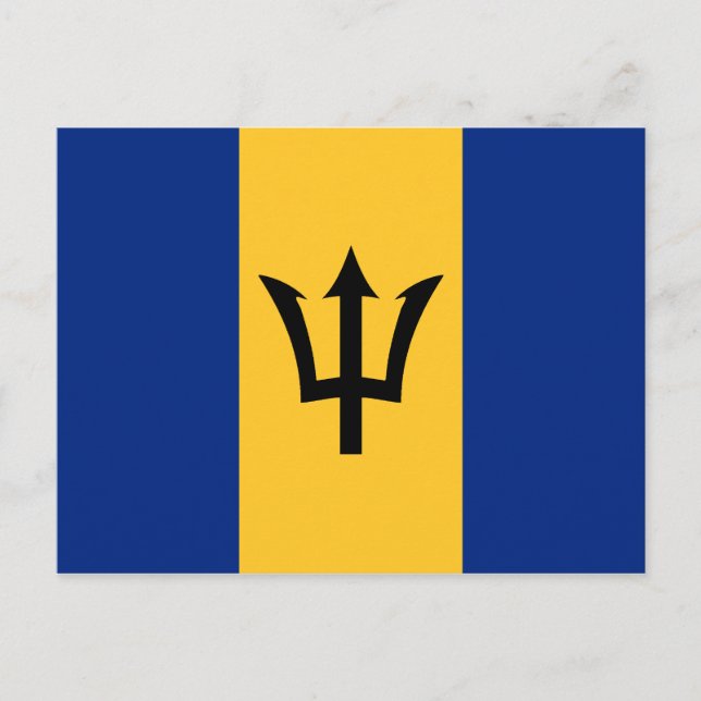 Cartão Postal Bandeira Personalizada de Barbados Tridente de Net (Frente)