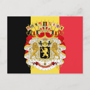 Cartão Postal Bandeira Personalizada do Amarelo Negro da Bélgic