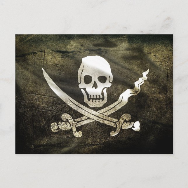 Cartão Postal Bandeira Pirata, Bandeira dos Piratas (Frente)