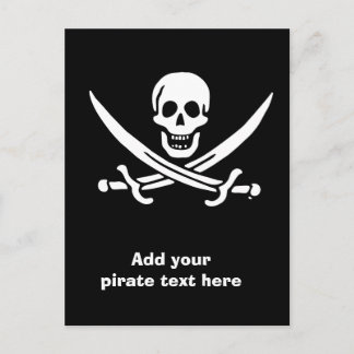 Cartão Postal Bandeira pirata de Jolly roger