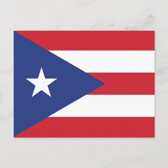 Cartão Postal Bandeira Plana de Porto Rico (Frente)