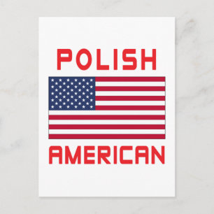 Cartão Postal Bandeira Polonesa Americana