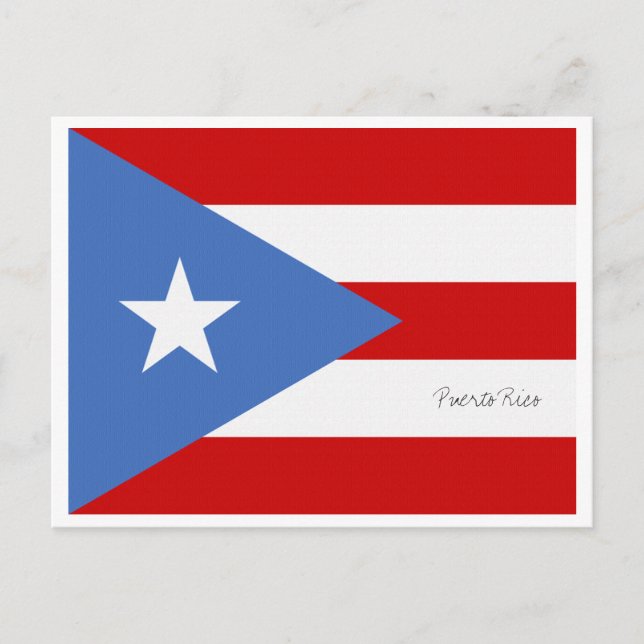 Cartão Postal Bandeira Porto Rico (Frente)