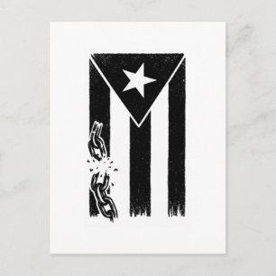 Cartão Postal Bandeira Porto-Riquenha de Resistência Preta e Bra