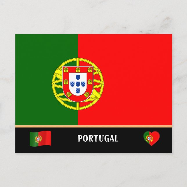 Cartão Postal Bandeira portuguesa & país de viagem / Portugal (Frente)