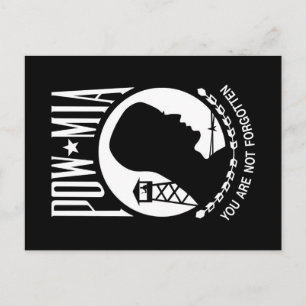 Cartão Postal Bandeira POW MIA: Soldados desaparecidos da Guerra