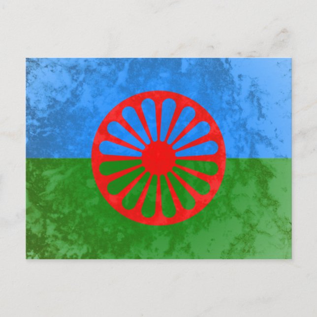 Cartão Postal bandeira romani (Frente)