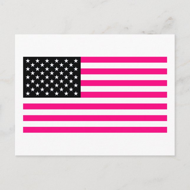 Cartão Postal bandeira rosa americana (Frente)