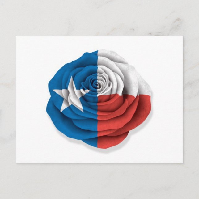 Cartão Postal Bandeira Rosa do Texas em Branco (Frente)