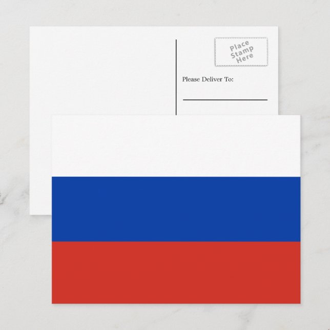 Cartão Postal Bandeira russa, Bandeira da Rússia (Frente/Verso)