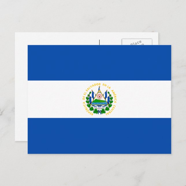 Cartão Postal Bandeira salvadorenha, Bandeira de El Salvador (Frente/Verso)