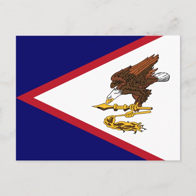 Cartão Postal Bandeira Samoa Americana Patriótica (Frente)