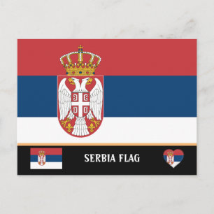 Cartão Postal Bandeira Sérvia & Sérvia - viagem, feriado / espor