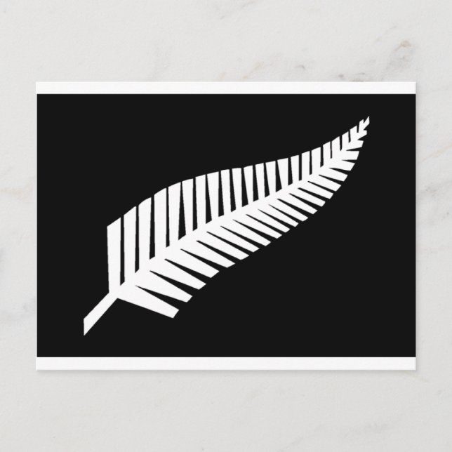 Cartão Postal Bandeira Silver Fern da Nova Zelândia (Frente)