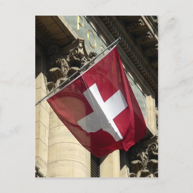 Cartão Postal bandeira suíça (Frente)