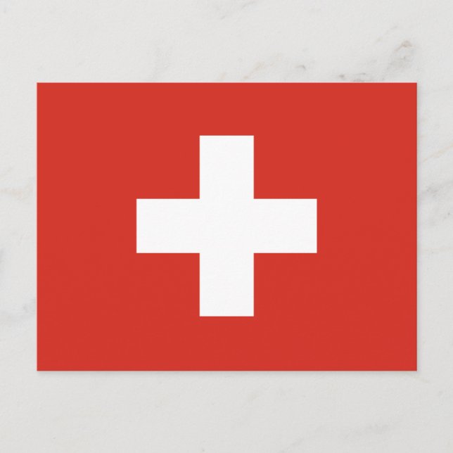Cartão Postal Bandeira Suiça Die Nationalflagge der Schweiz (Frente)