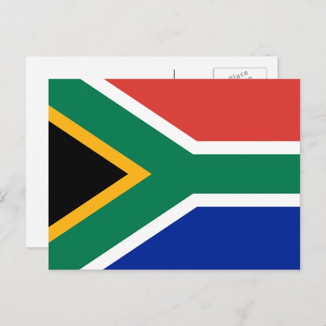 Cartão Postal Bandeira Sul-Africana, Bandeira da África do Sul (Frente/Verso)