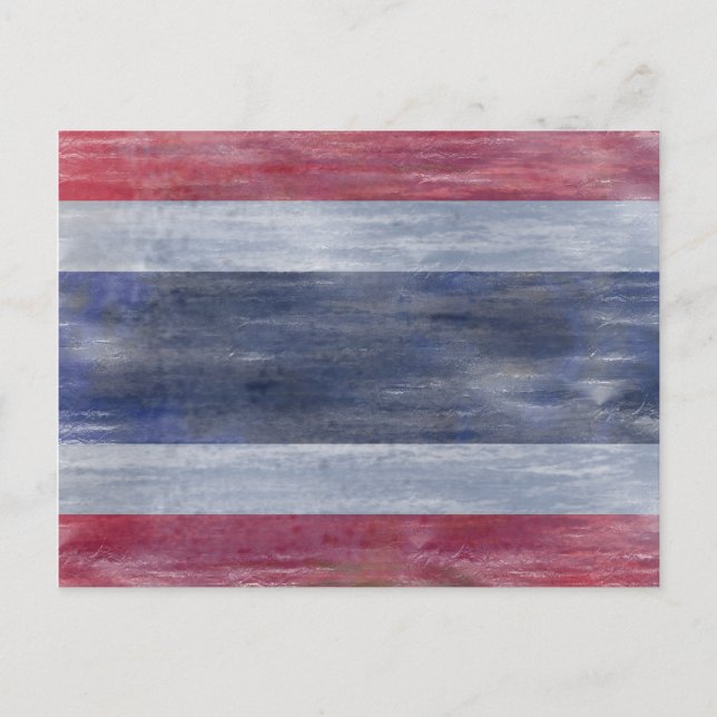 Cartão Postal Bandeira tailandesa angustiada (Frente)