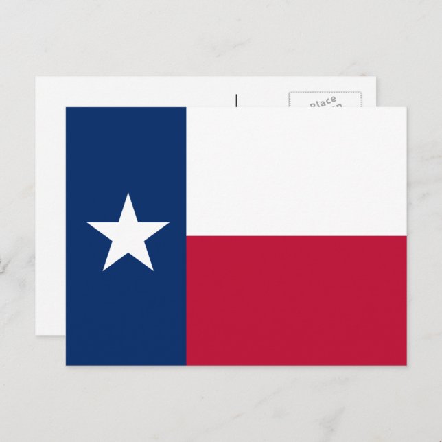 Cartão Postal Bandeira Texana, Bandeira do Texas (Frente/Verso)