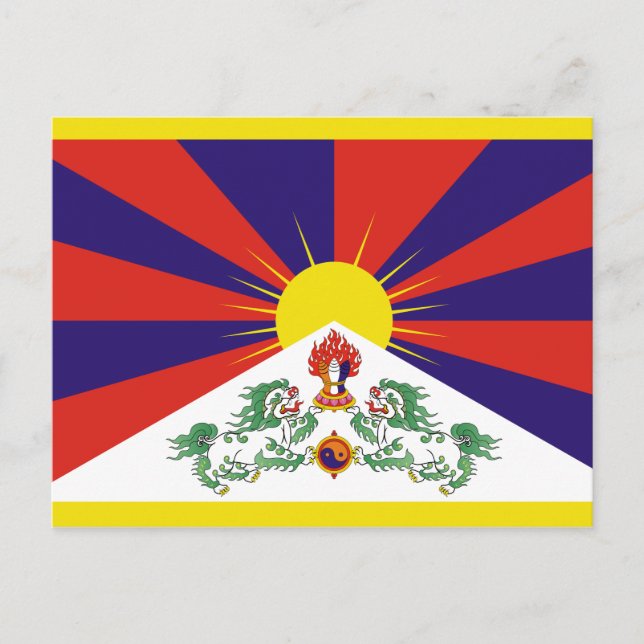 Cartão Postal Bandeira tibetana (Frente)