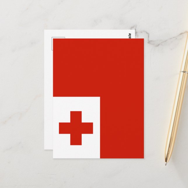 Cartão Postal Bandeira Tonga (Frente/Verso In Situ)