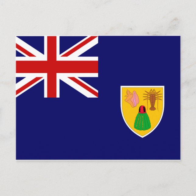 Cartão Postal Bandeira Turks e Caicos (Frente)