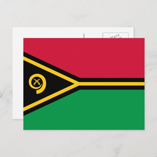 Cartão Postal Bandeira Vanuatuana, Bandeira de Vanuatu (Frente/Verso)