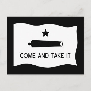 Cartão Postal Bandeira Venha e Pegue ~ Texas
