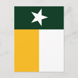 Cartão Postal Bandeira Verde e Dourada do Texas