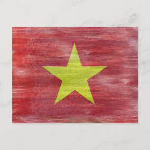 Cartão Postal Bandeira vietnamita angustiada