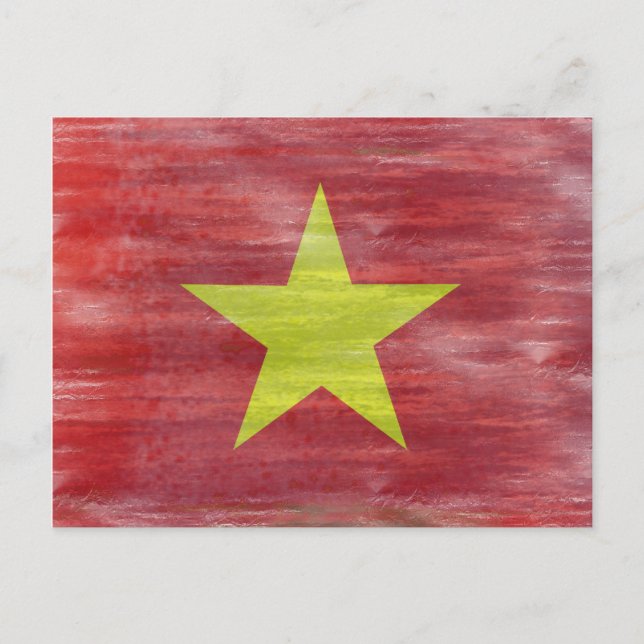Cartão Postal Bandeira vietnamita angustiada (Frente)