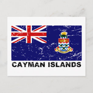 Cartão Postal Bandeira Vintage das Ilhas Cayman