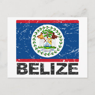 Cartão Postal Bandeira Vintage de Belize