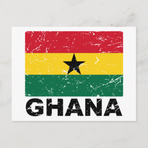 Cartão Postal Bandeira Vintage Gana