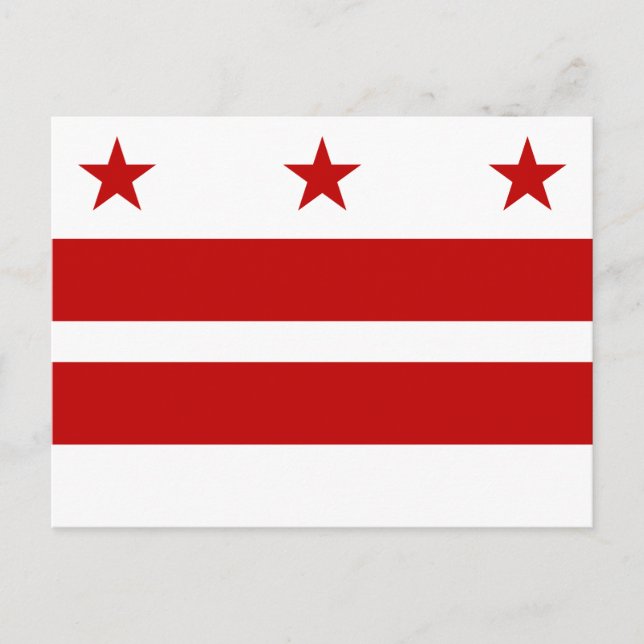 Cartão Postal bandeira Washington DC (Frente)