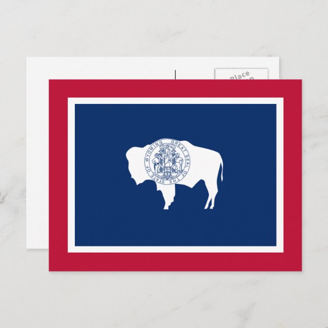 Cartão Postal Bandeira Wyomingite, Bandeira de Wyoming (Frente/Verso)