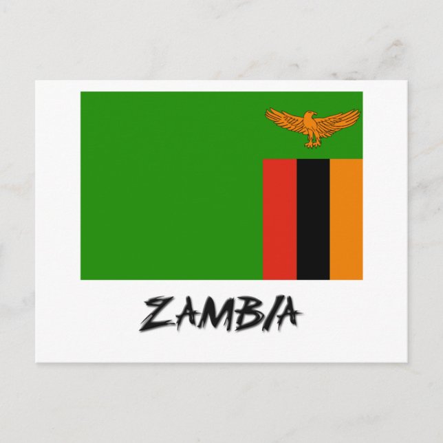 Cartão Postal Bandeira Zâmbia (Frente)