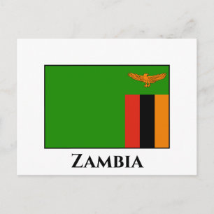 Cartão Postal Bandeira Zâmbia